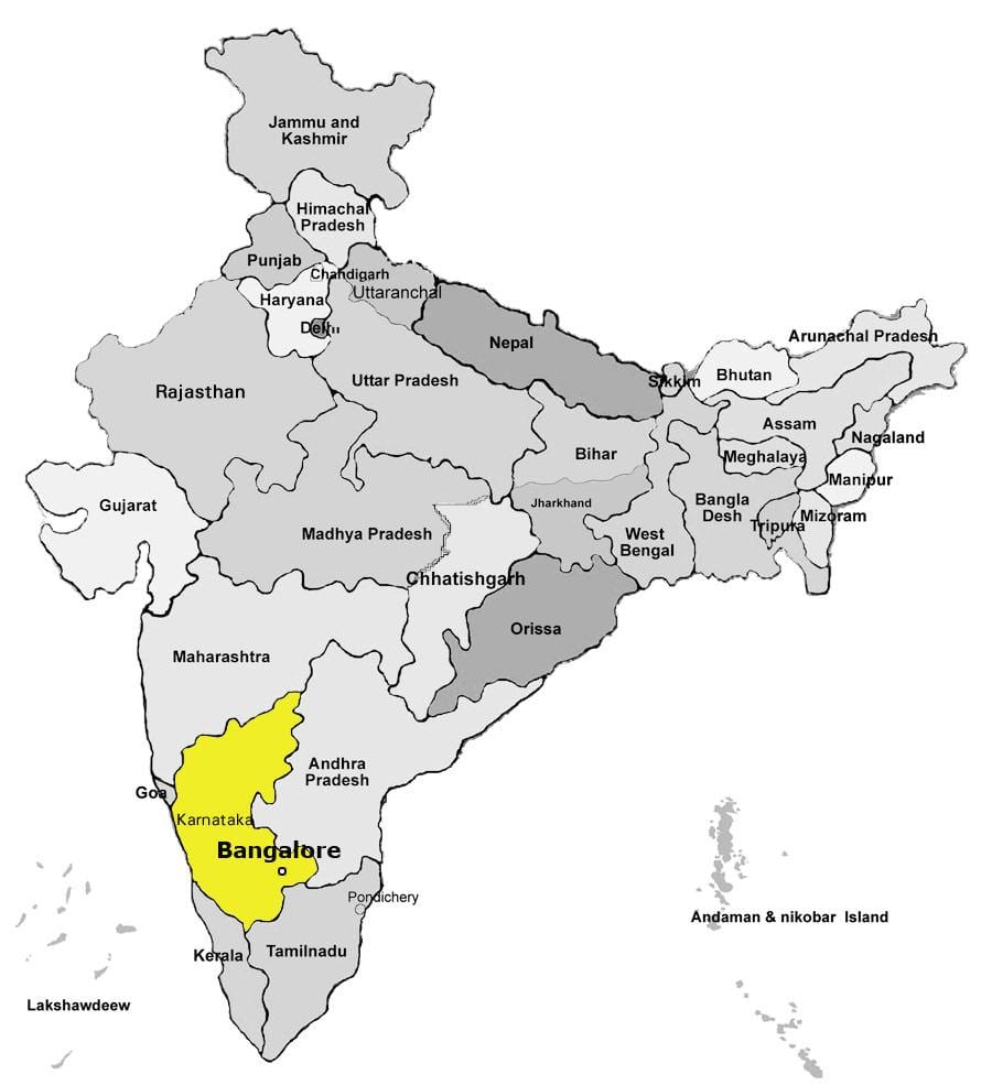 térkép Bangalore, india