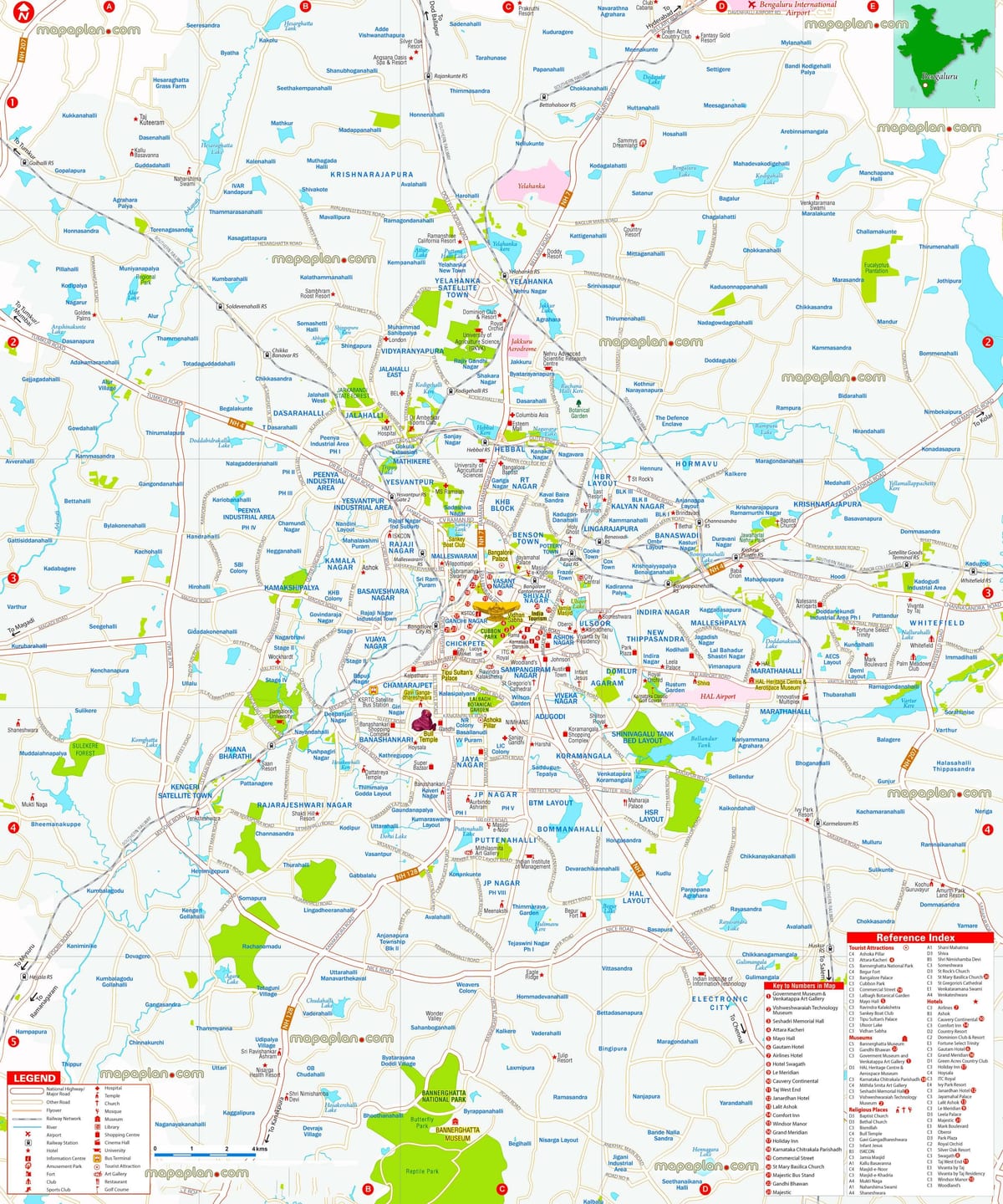 Bangalore város térkép