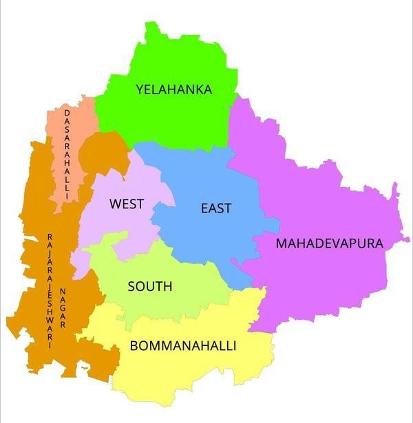Bangalore BBMP ward térkép