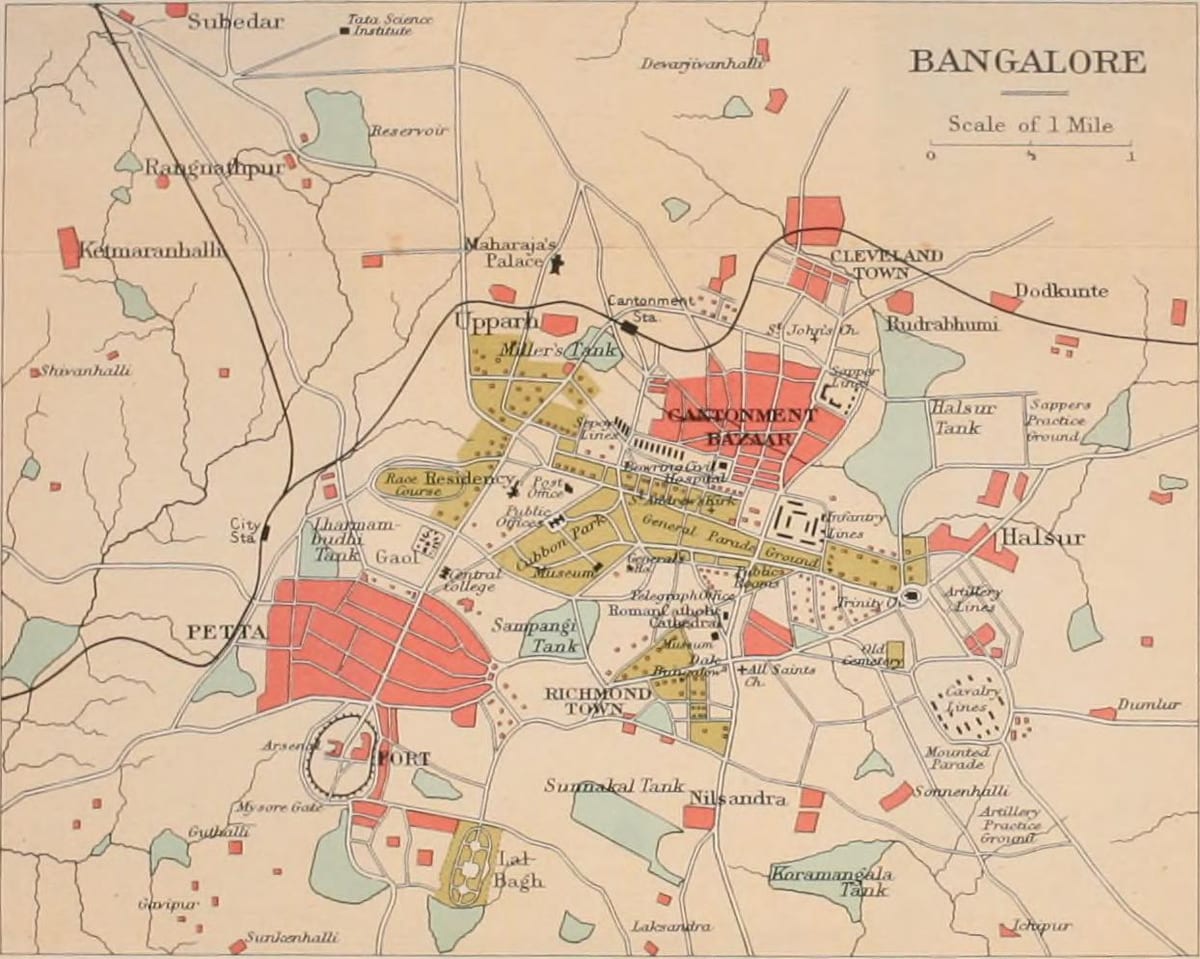 Bangalore régi térkép