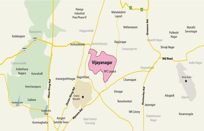 térkép Vijayanagar Bangalore