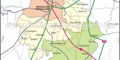 Térkép észak-Bangalore