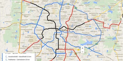 Namma metro fázis 3 útvonal térkép