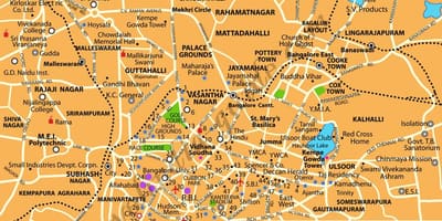 Banglore turista helyek térképen