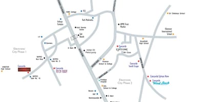 Térkép elektronikus város Bangalore