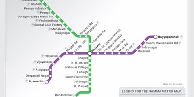 Namma metro útvonal térkép